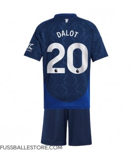 Günstige Manchester United Diogo Dalot #20 Auswärts Trikotsatzt Kinder 2024-25 Kurzarm (+ Kurze Hosen)